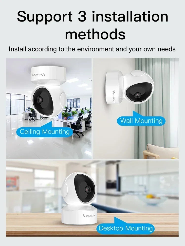 Vstarcam CS49Q 4MP UHD Indoor Camera 2.4/5G Wireless Security PTZ Mini Cam 2-Way Audio Infrared Vision Human Detection IP Camera