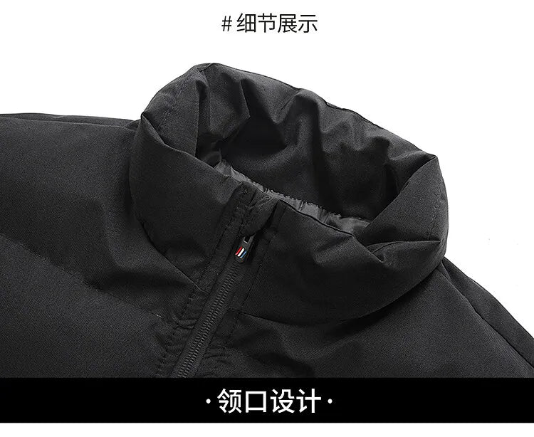 2024 Autumn and winter stand up collar men's fashionable top printed casual sportswear handsome style thick warm zipper jacket