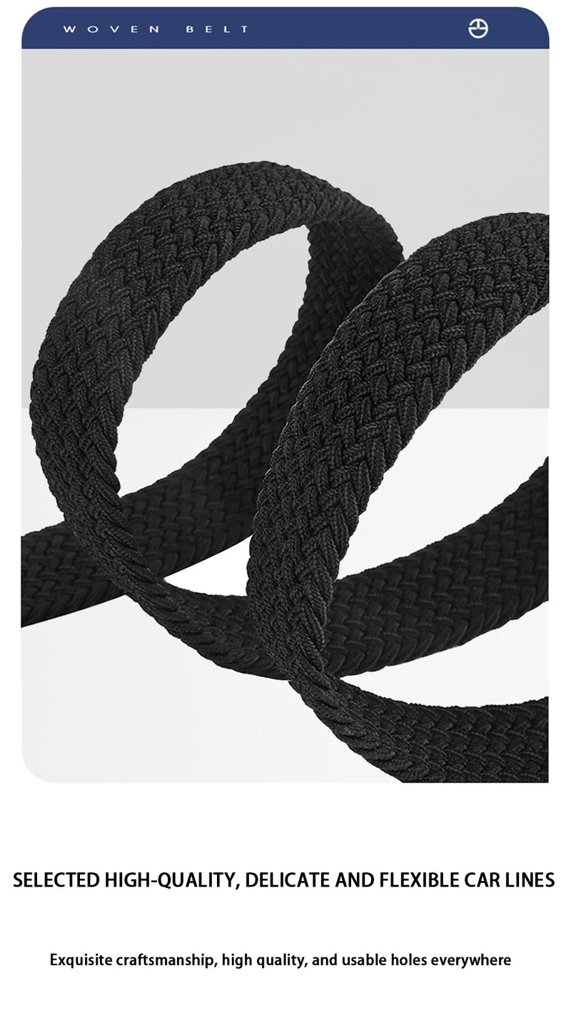 Men's Belt Casual Woven Elastic Belt Outdoor Sports Women's Belt No Need for Punching Climbing Work Belt For Men Women Fashion