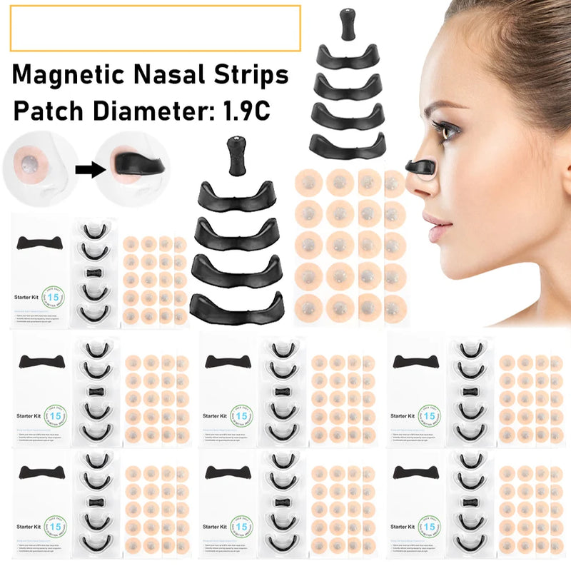 1/2/3Kits Magnetic Nasal Strips&Clips Nasal Breathing Dilators Air Intake Improve Sleeping Reduce Snoring Nasal For Nighttime ﻿