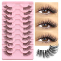 GROINNEYA Half Lashes Half Lashes Soft Natural Clear Band Lashes Natural Look Faux Mink Wispy Mink Eyelashes Extension Makeup