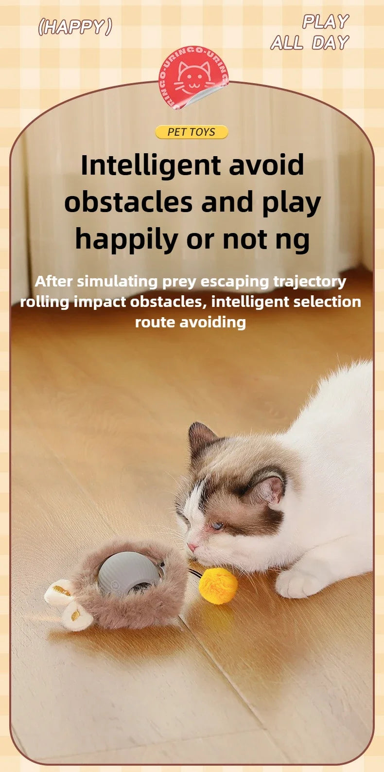 Cat Interactive Ball Training Self-moving Kitten Electric Cat Ball Toys Electronic Automatic Rolling Magic Ball Toys for Cat