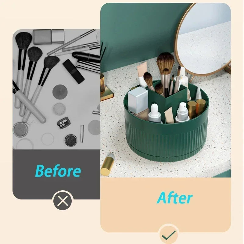 360° Rotating makeup Storage Box Desktop Makeup Organizer Cosmetic Brush Holder Lipstick Eyebrow Pencil Holder Jewelry Container