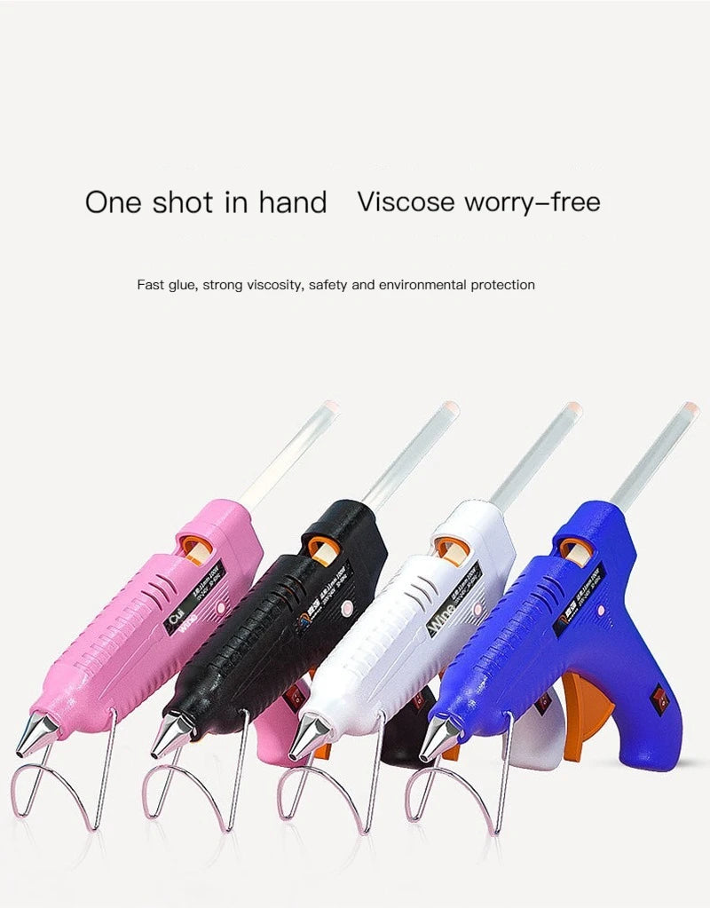 70W Hot Melt Glue Gun With 7MM Transparent Glue Stick Mini Gun Home Electric Heat Temperature Gun Repair Tool Special Stick Set