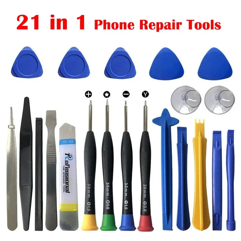 21 in 1 Mobile Phone Repair Tools Kit Spudger Pry Opening Tool Screwdriver Set For iPhone X XR XS 8 7 11 12 13 14 15 Hand Tools