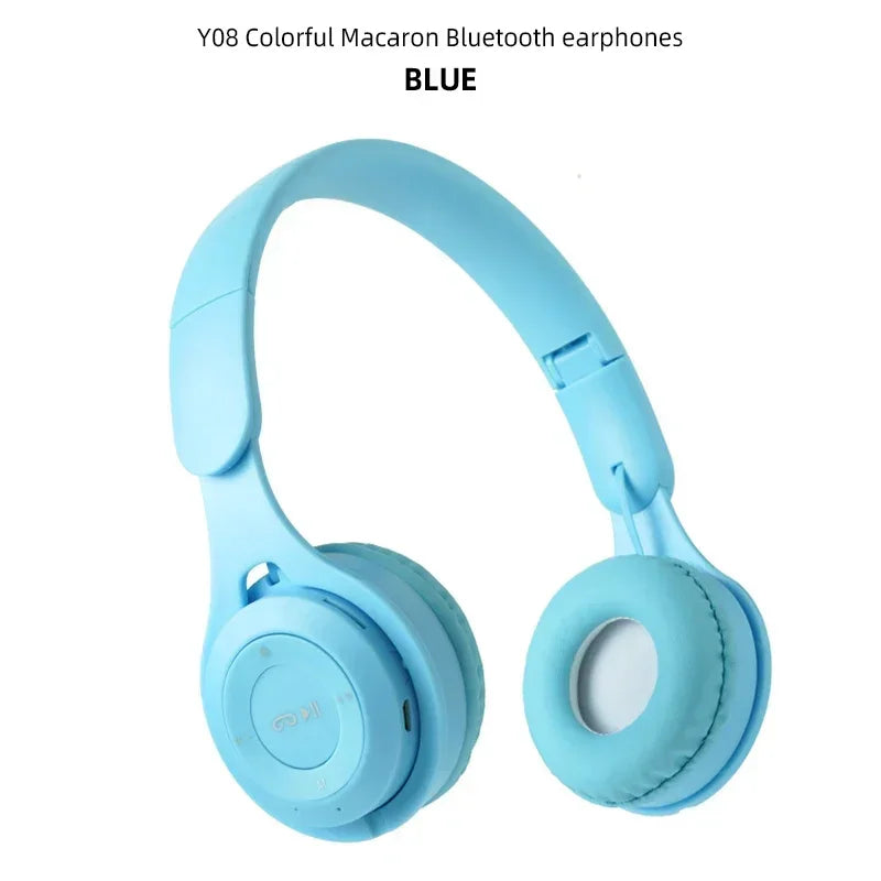 Headphones Kids Wireless Bluetooth Earphones Stereo Foldable Helmets Gaming Headsets Over-ear Headphones for Android iPhone15 14