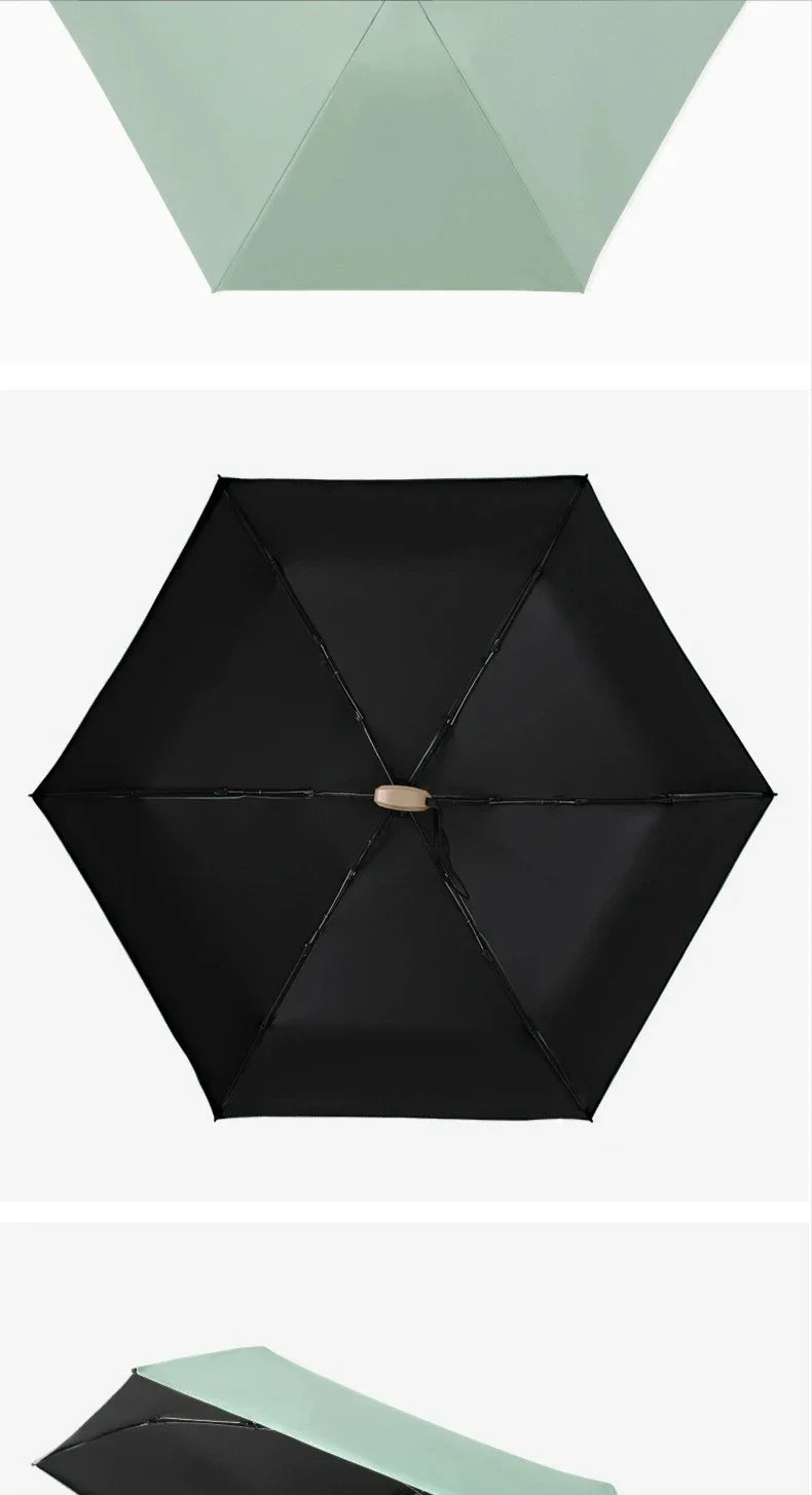 Mini pocket umbrella for rain, foldable vinyl paraguas with protection 