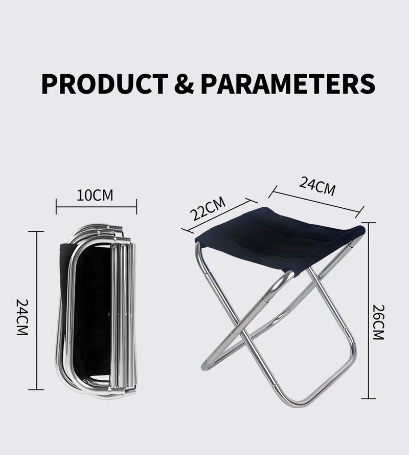 Portable Multifunctional Outdoor Picnic Camping Folding Chair Ultra Light Fishing Stool Travel Stool Fishing Accessories