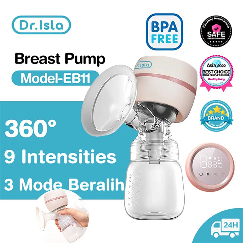 Dr.isla Automatic  Electric Breast Pump USB Chargable  Portable Breast Pump Silent Powerful Suction Breast Pump BPA Free