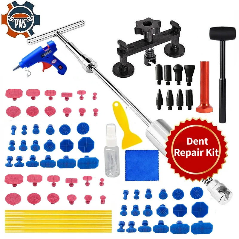 Auto Paintless Dent Repair Tools EU Plug Glue Gun Car Dent Repair Kit Dent Removal Kit Dent Remover Dent Puller for Cars Vehicle