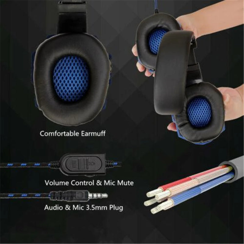 Subwoofer Gaming Headphone with Mic Over-Ear Headphones Bluetooth 5.3 40mm Driver 2.4G Cable RGB Headsets