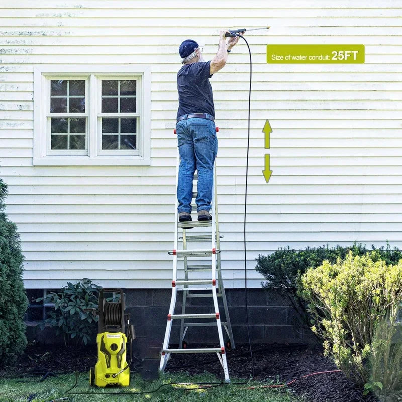 Electric Pressure Washer - 4800 PSI 3.2 GPM Power Washer Electric Powered with 25 FT Hose Reel 4 Interchangeable Nozzle & Foam