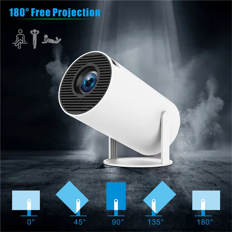 new HY300 Pro plus Projector Android 4K 1280*720P Dual Wifi Video Portable Outdoor home hd led proyector cine en casa