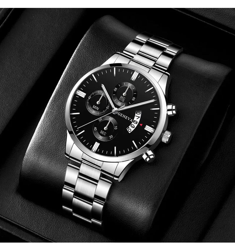 Fashion Men Stainless Steel Watch Luxury Calendar Quartz Wrist Watch Business Watches Man Clock Male Bracelet Wristwatch