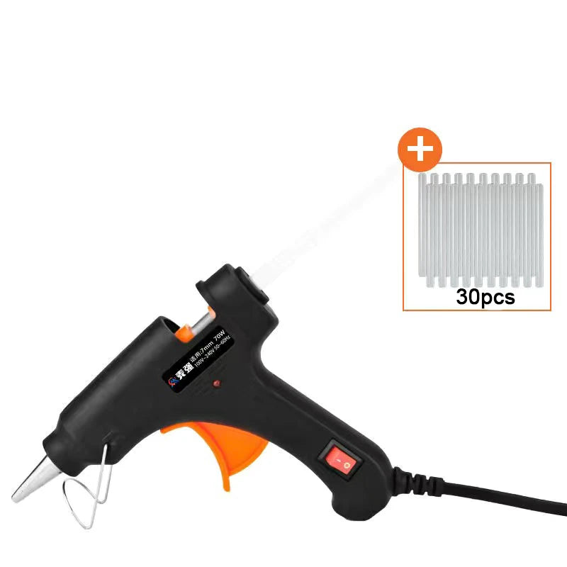 70W Hot Melt Glue Gun With 7MM Transparent Glue Stick Mini Gun Home Electric Heat Temperature Gun Repair Tool Special Stick Set