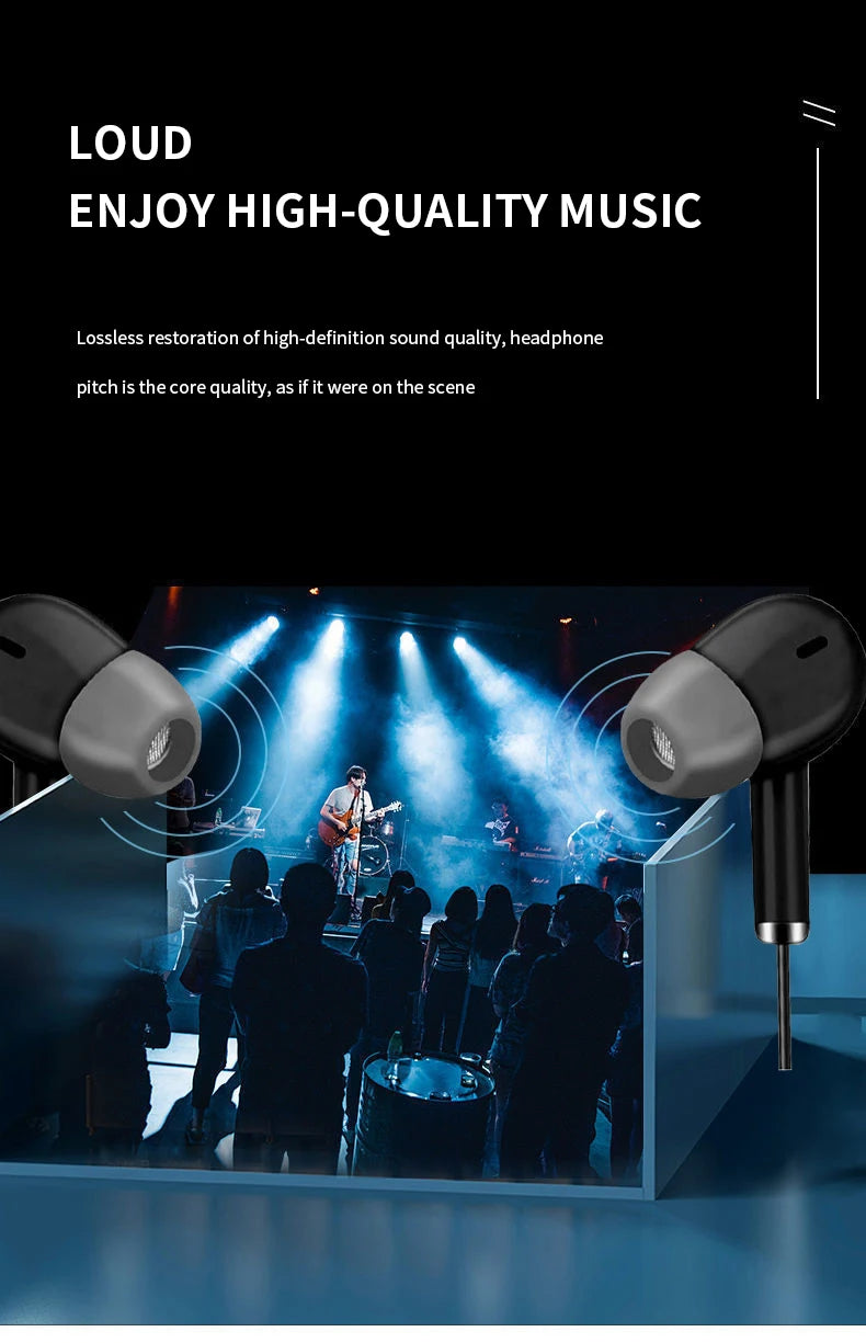 Universal Earphone 3.5mm Jack Wired Headphones With Microphone HiFi Stereo Earbuds Sports Headsets For Xiaomi Samsung Redmi POCO