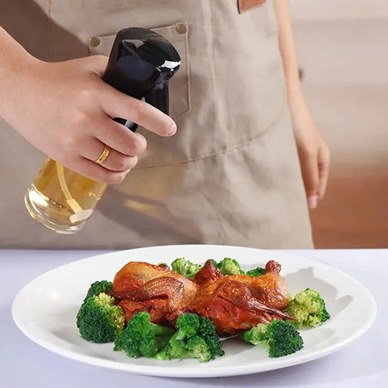 1pc 200ml/300ml Oil Spray Bottle Kitchen Cooking Olive Oil Dispenser Camping BBQ Baking Vinegar Soy Sauce Sprayer Containers