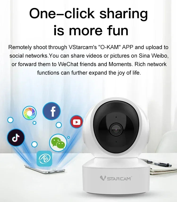 Vstarcam CS49Q 4MP UHD Indoor Camera 2.4/5G Wireless Security PTZ Mini Cam 2-Way Audio Infrared Vision Human Detection IP Camera