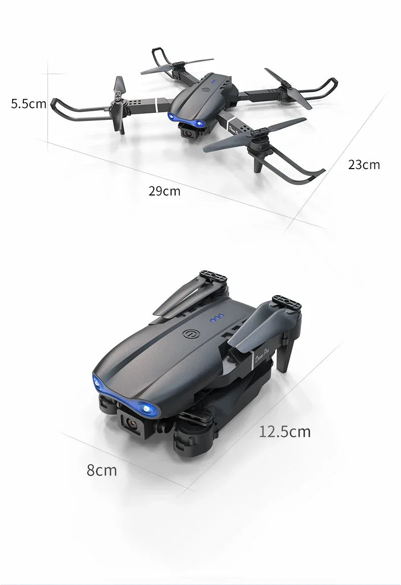 E99Pro-Dron 4K con cámara HD, helicóptero plegable con gran angular de 2024 P,