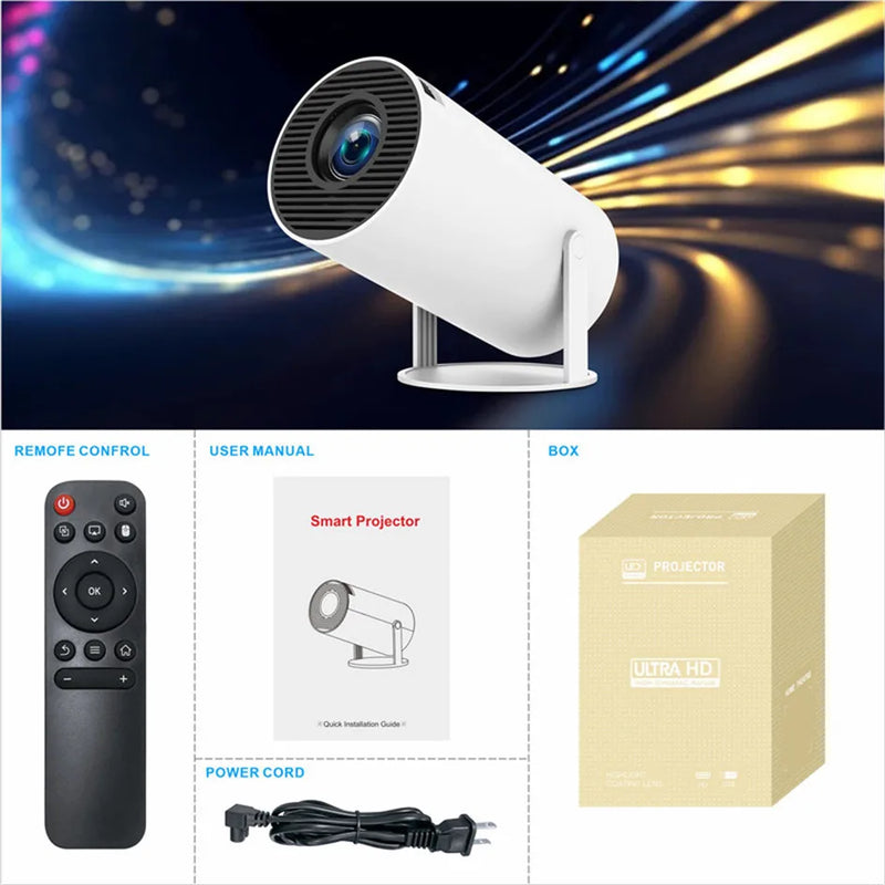 new HY300 Pro plus Projector Android 4K 1280*720P Dual Wifi Video Portable Outdoor home hd led proyector cine en casa