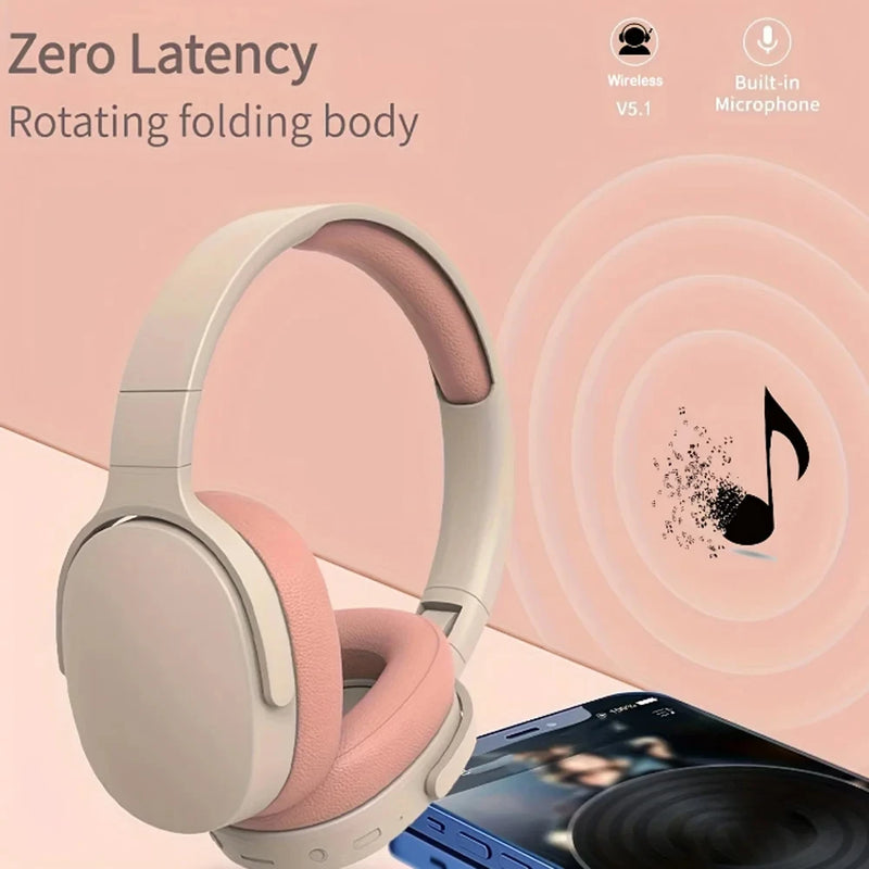 Headphones P2961 Bluetooth 5.3 Over-ear Earphone For Samsung iPhone Stereo Hifi Headset Game Earbuds With Mic