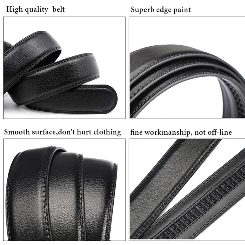 Men's High-Quality Belt 110cm 120cm 130cm Luxury Belt, Black Men's Automatic Buckle Jeans Men's Belt Suit Belt