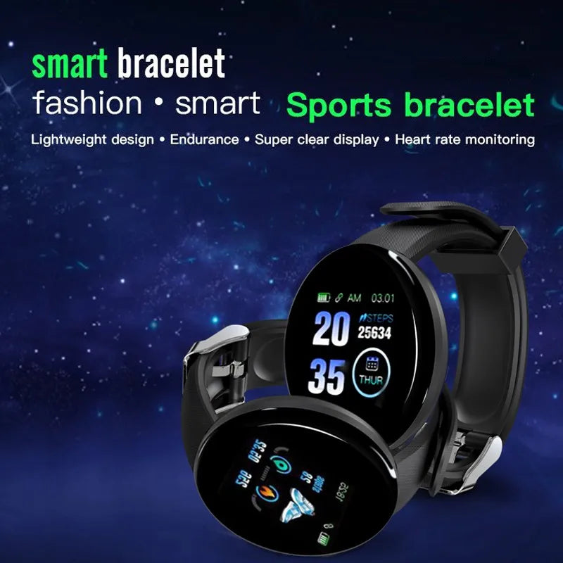 D18 smart watch for men and women, waterproof Digital bracelet with 