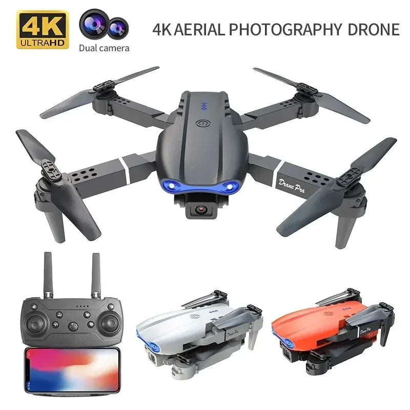 E99Pro-Dron 4K with HD camera, foldable helicopter with 2024 P wide angle, 