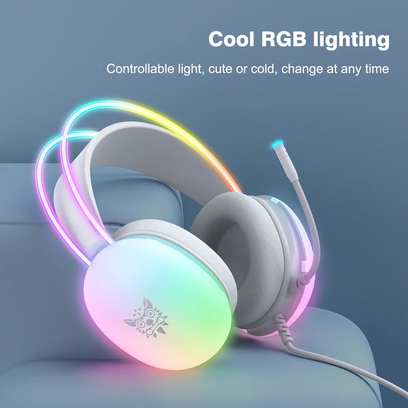 ONIKUMA Gaming Headset Esports Package New FULL RGB Light Design Headphones with Mic Headphone For PC Gamer