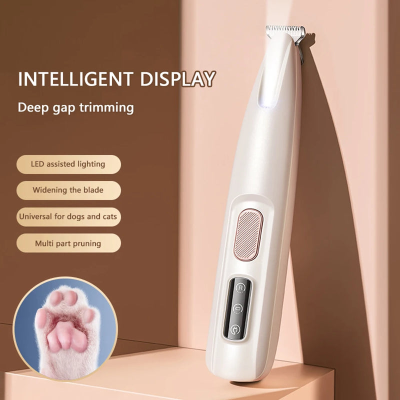 Portable Dog Paw Trimmer with Led Light Rechargeable Cordless Nail Grinder Shaver for Cats And Other Pets Nail Grooming Tools