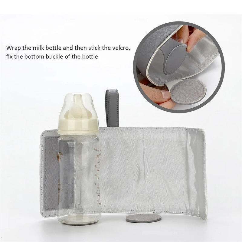 3 Temperature Adjustable Portable Baby Bottle Warmer, Portable Car Travel Bottle Warmer USB Milk Heat Keeper Baby Bottle Warmer