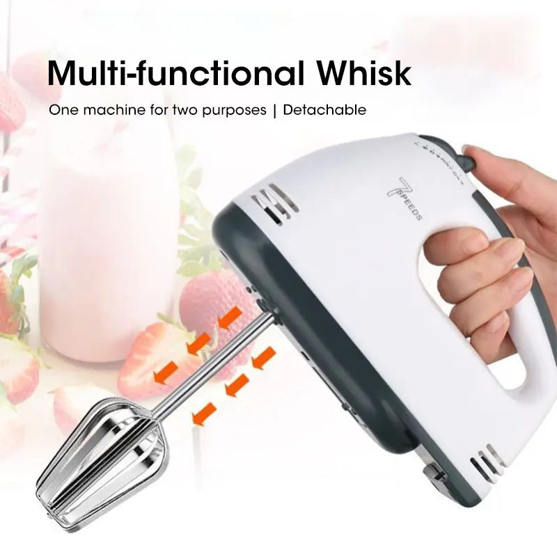 Multi functional electric mixer automatic handheld food mixer egg cream cake dough mixer convenient 7-speed egg beater mixing