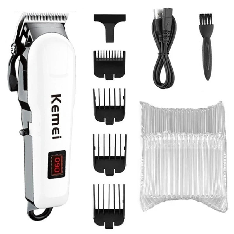 Kemei Professional hair clipper cordless hair trimmer beard for men electric hair cutting kit rechargeable haircut machine