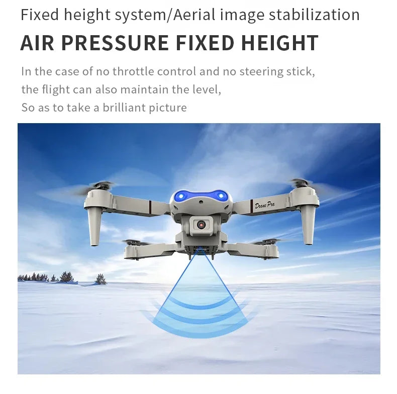 E99Pro-Dron 4K con cámara HD, helicóptero plegable con gran angular de 2024 P,