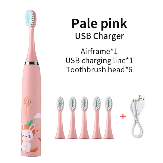 Children Sonic Electric Toothbrush Cartoon Kids With Replace The Toothbrush Head Ultrasonic Electric Toothbrush Sonic Brush Head