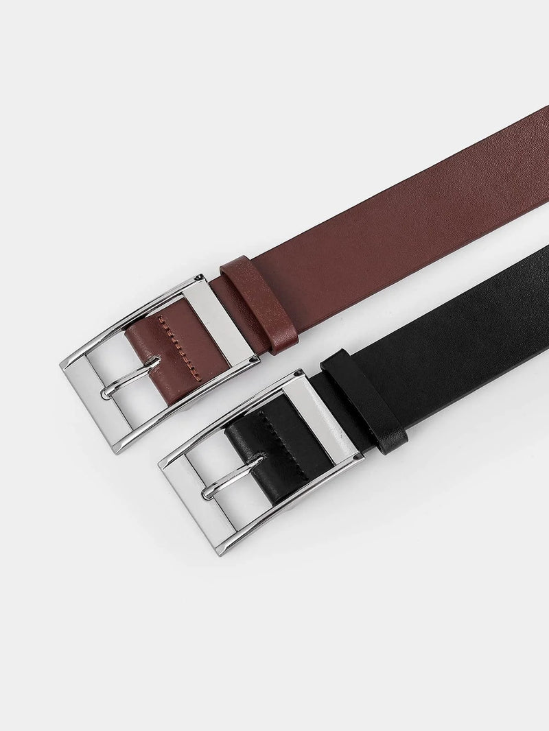 Men's Pin Buckle Faux Leather Belt Fashion Casual Business Belt