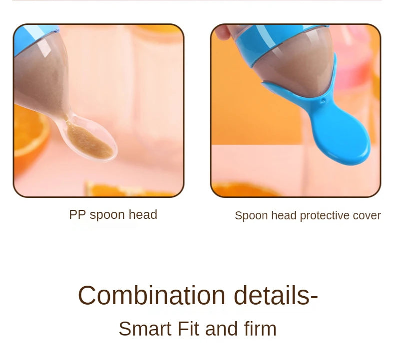 90ML Safe Newborn Baby Feeding Bottle Toddler Silicone Squeeze Feeding Spoon Milk Bottle Training Feeder Food Supplement Tools