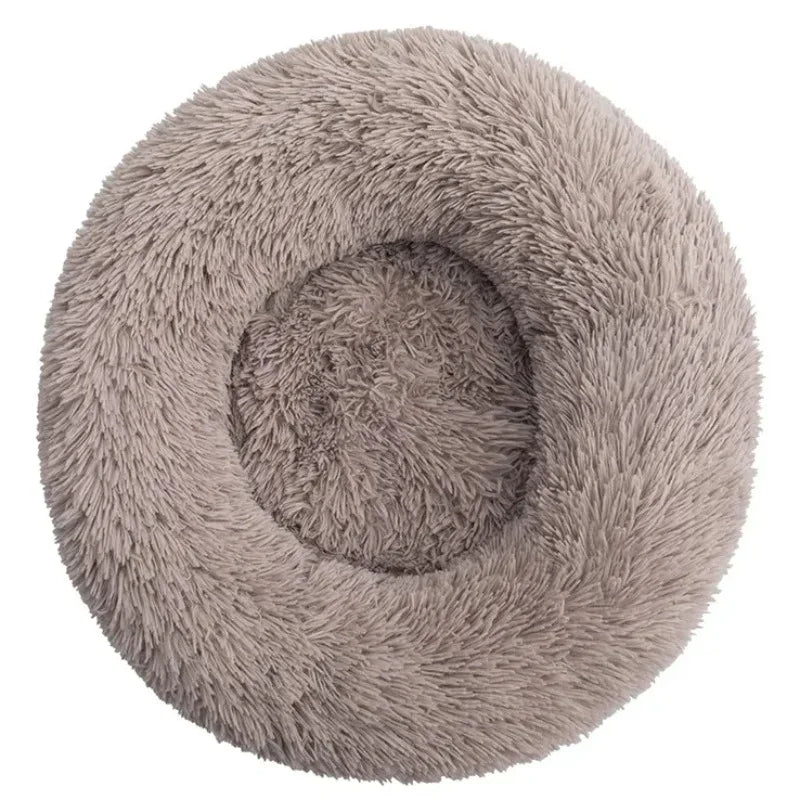 Super soft round bed for pets, wide plush house for medium dogs, 