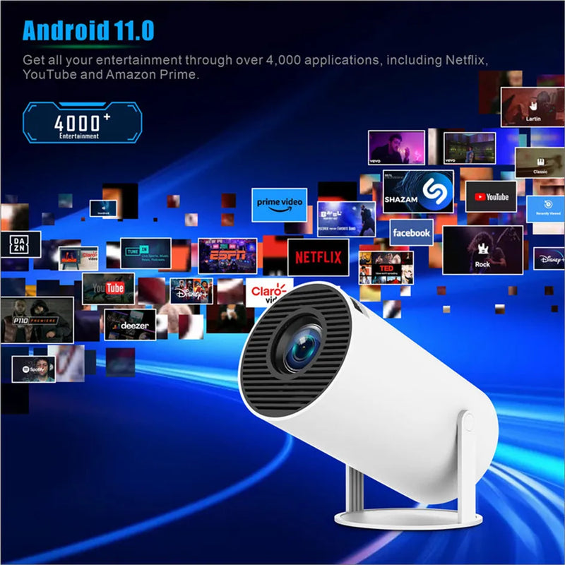 new HY300 Pro plus Projector Android 4K 1280*720P Dual Wifi  Video  Portable Outdoor home hd led proyector cine en casa