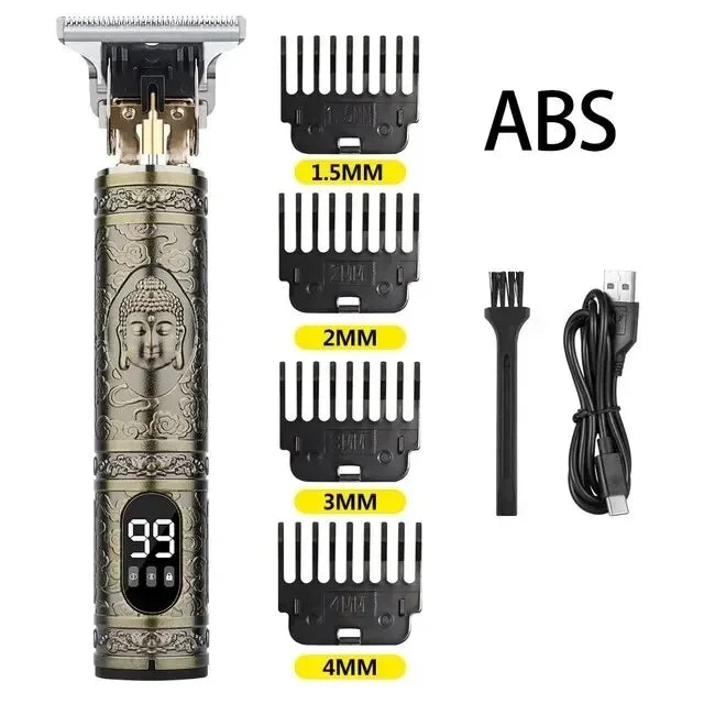 Cortadora de pelo eléctrica T9 LCD, cabezal de afeitado de aceite, máquina de