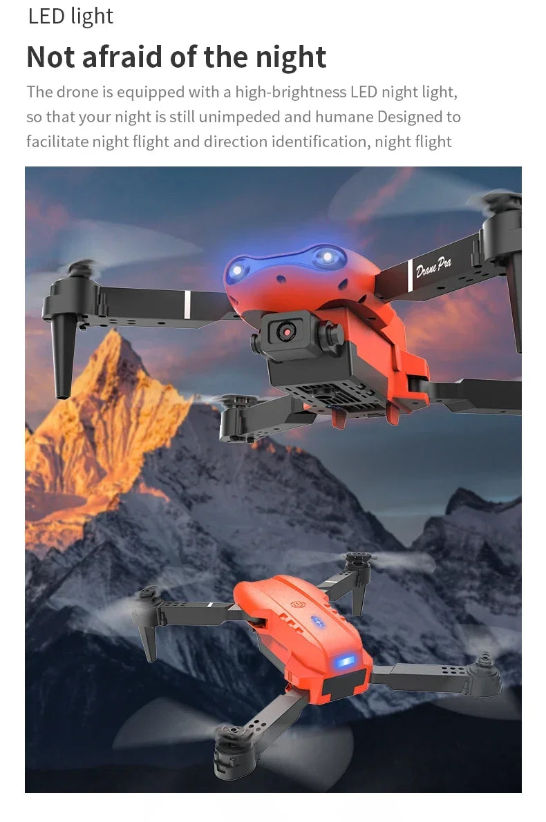 E99Pro-Dron 4K con cámara HD, helicóptero plegable con gran angular de 2024 P,