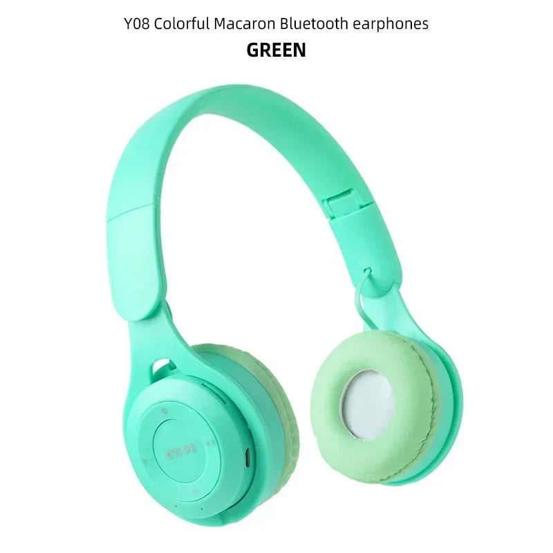 Headphones Kids Wireless Bluetooth Earphones Stereo Foldable Helmets Gaming Headsets Over-ear Headphones for Android iPhone15 14