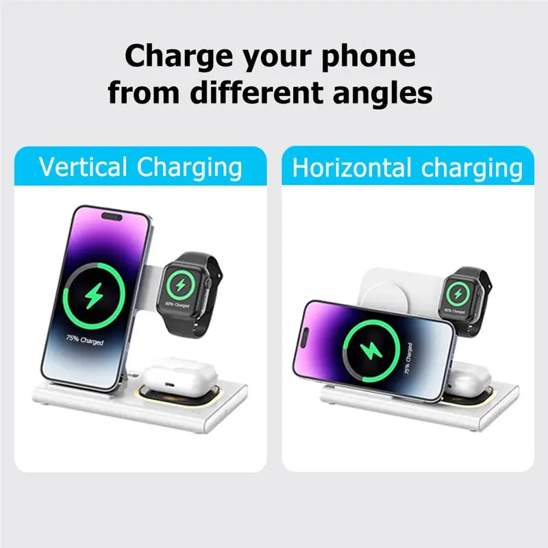 3 in 1 wireless charger for iPhone 15 14 13 12 Samsung S23 S22 Galaxy Watc 