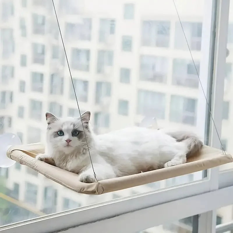 Ultra-Soft Cat Window Hammock Bed - Cozy Cloud-Like Perch for Feline Naptime - Securely Mounted, Perfect Space-Saving