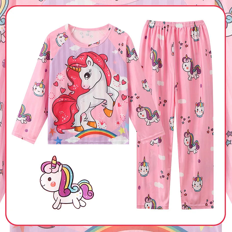 2pcs/set New Children Pyjamas Minnie Elsa Duck Cartoon Girls Sets Kid Home Wear boys and girls Travel Casual Sleepwear Suit