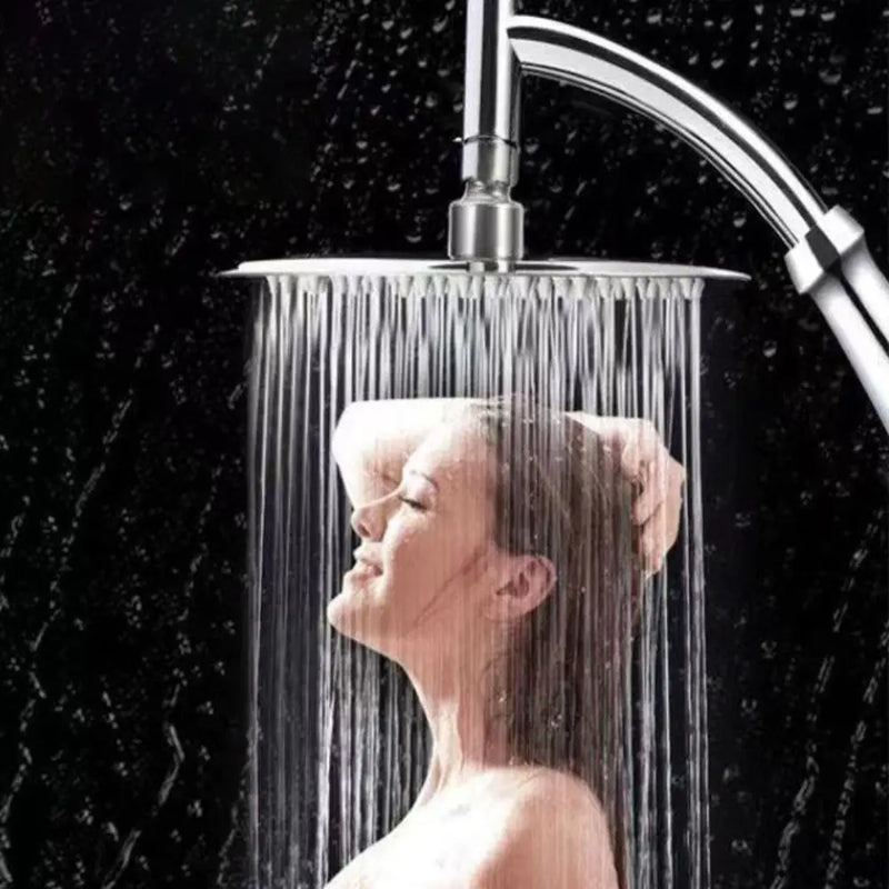 High Pressure Rainfall Shower Head Stainless Steel Square Shower Head Extender Large Curved Shower Extension