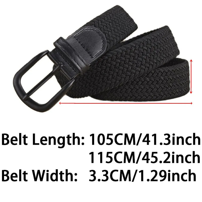 Men's Belt Casual Woven Elastic Belt Outdoor Sports Women's Belt No Need for Punching Climbing Work Belt For Men Women Fashion