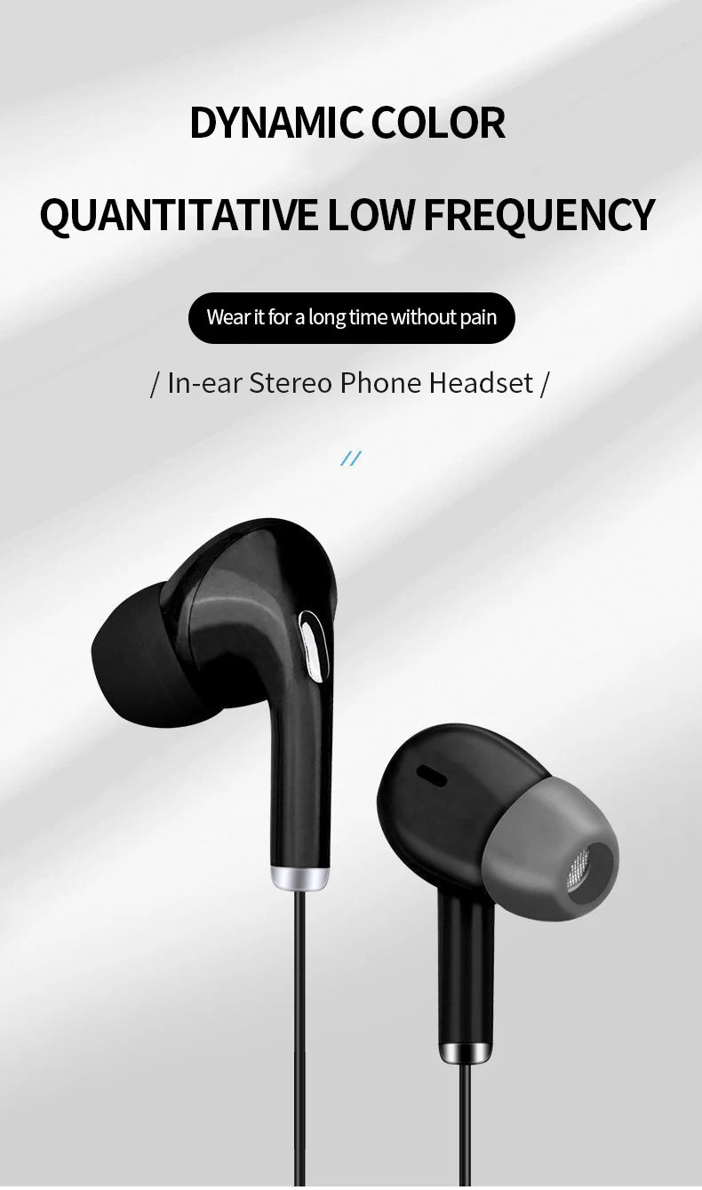 Universal Earphone 3.5mm Jack Wired Headphones With Microphone HiFi Stereo Earbuds Sports Headsets For Xiaomi Samsung Redmi POCO