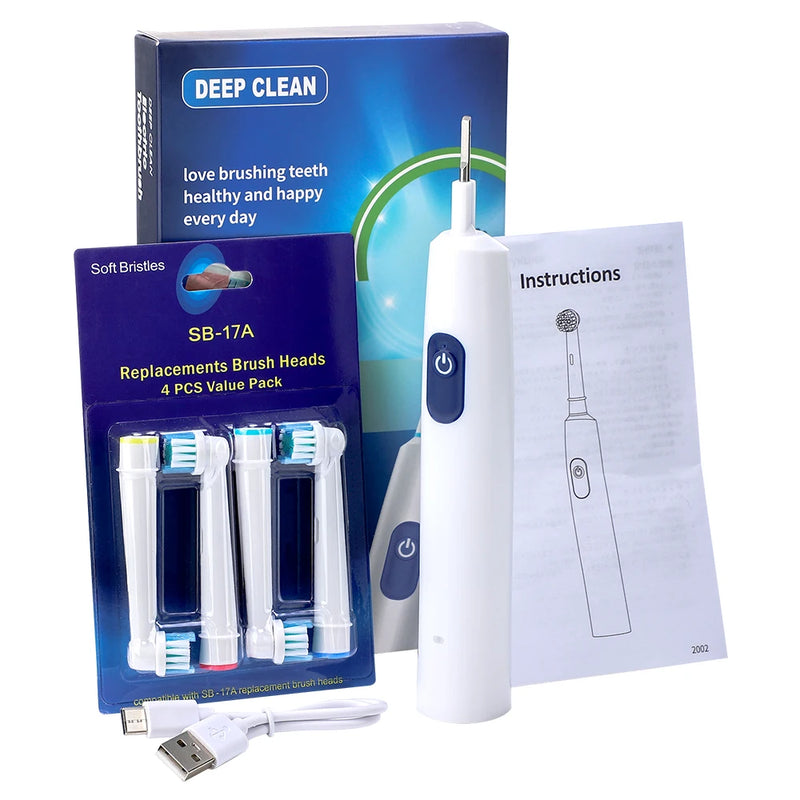 Electric Toothbrush Adult Rotation Clean Teeth Charging Soft Hair Tooth Brush 3D Whiten Teeth Oral Care Brush With 4 Brush Heads