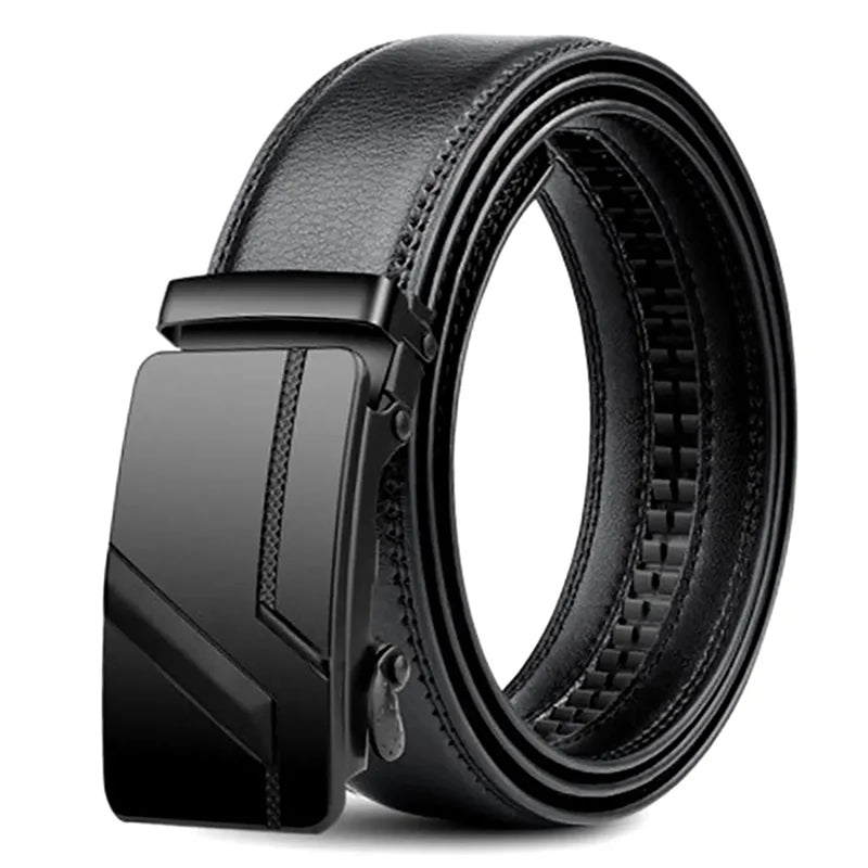 Men's High-Quality Belt 110cm 120cm 130cm Luxury Belt, Black Men's Automatic Buckle Jeans Men's Belt Suit Belt